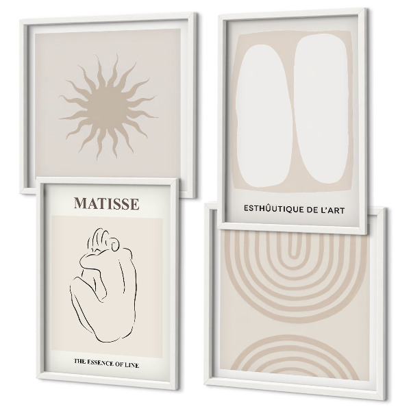 Políptico com moldura Linhas minimalistas elegantes