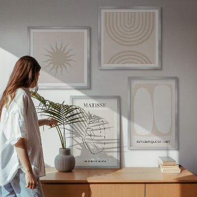 Políptico com moldura Linhas minimalistas elegantes