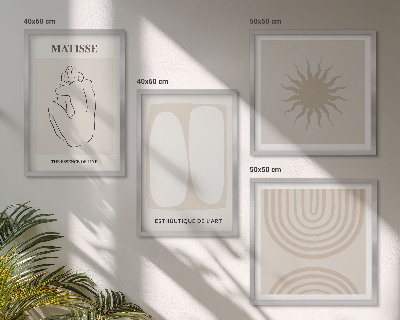 Políptico com moldura Linhas minimalistas elegantes