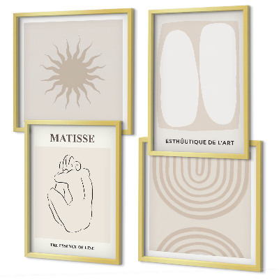 Políptico com moldura Linhas minimalistas elegantes