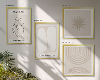 Políptico com moldura Linhas minimalistas elegantes