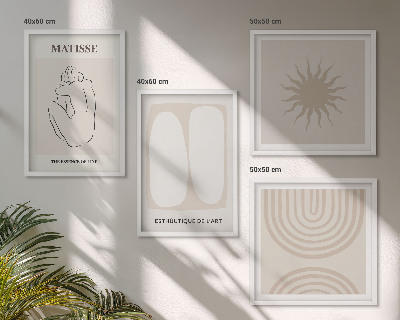 Políptico com moldura Linhas minimalistas elegantes