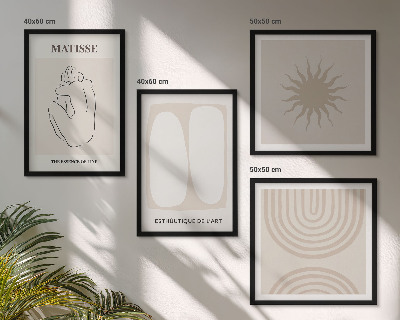 Políptico com moldura Linhas minimalistas elegantes