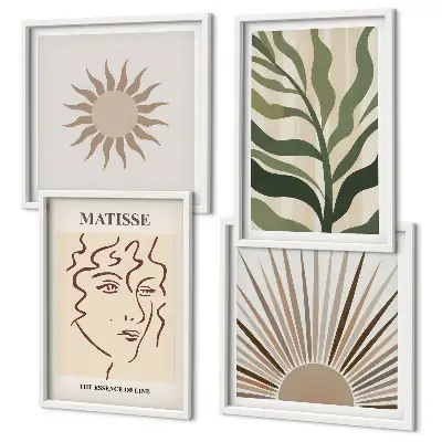 Composição de quadros com padrões abstratos de plantas