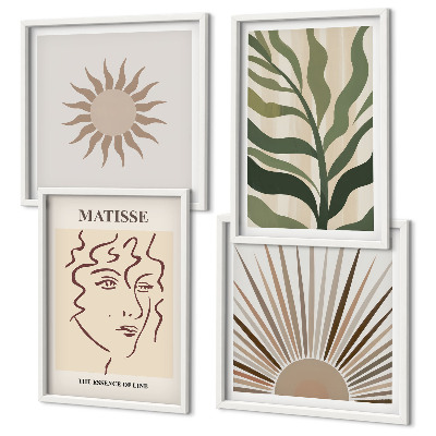 Composição de quadros Padrões abstratos de plantas