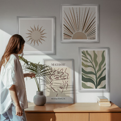 Composição de quadros Padrões abstratos de plantas