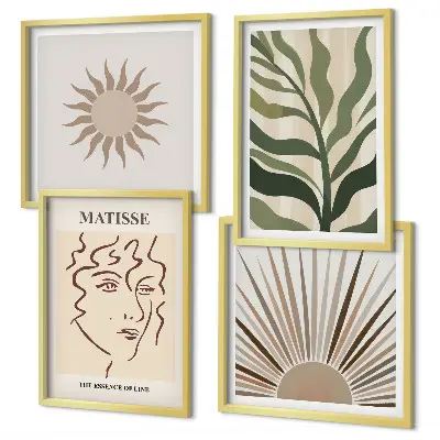Composição de quadros com padrões abstratos de plantas