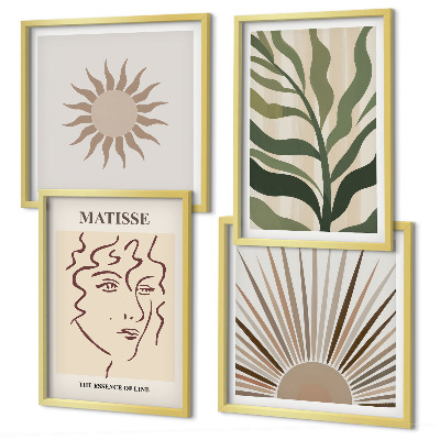 Composição de quadros Padrões abstratos de plantas