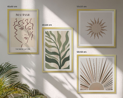 Composição de quadros Padrões abstratos de plantas