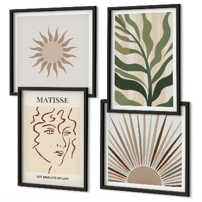 Composição de quadros Padrões abstratos de plantas
