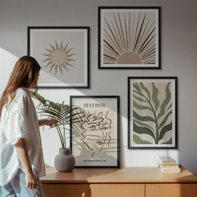 Composição de quadros Padrões abstratos de plantas