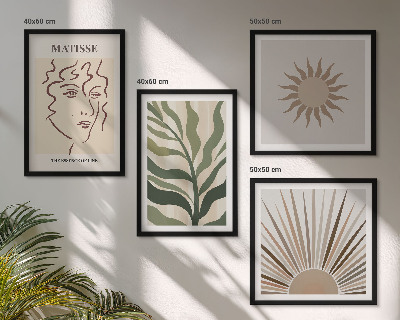 Composição de quadros Padrões abstratos de plantas