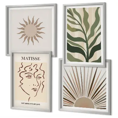 Composição de quadros com padrões abstratos de plantas