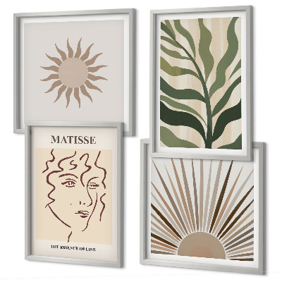 Composição de quadros Padrões abstratos de plantas