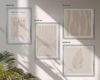 Políptico com moldura Decorações boho abstratas