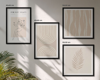 Políptico com moldura Decorações boho abstratas