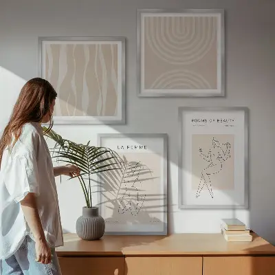 Composição de quadros formas minimalistas