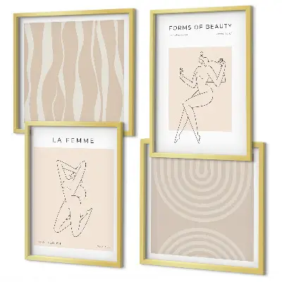 Composição de quadros formas minimalistas