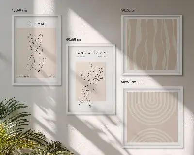 Composição de quadros formas minimalistas