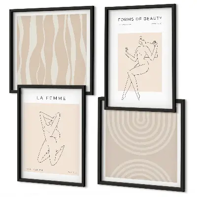 Composição de quadros formas minimalistas