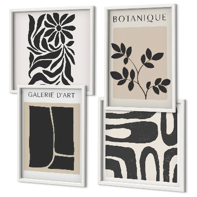 Composição de quadros Padrões abstratos de plantas