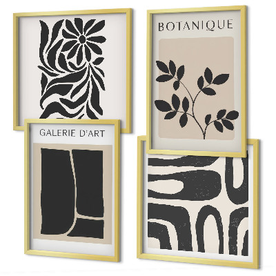 Composição de quadros Padrões abstratos de plantas