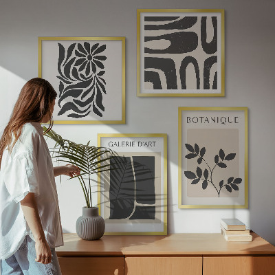 Composição de quadros Padrões abstratos de plantas