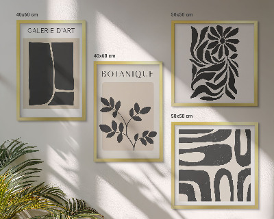 Composição de quadros Padrões abstratos de plantas