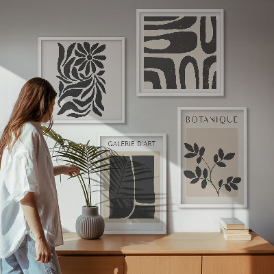 Composição de quadros Padrões abstratos de plantas