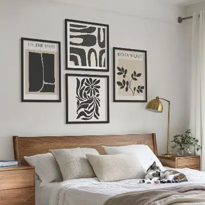 Composição de quadros com padrões abstratos de plantas