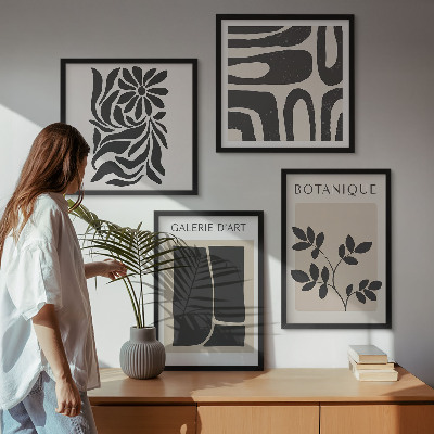 Composição de quadros Padrões abstratos de plantas