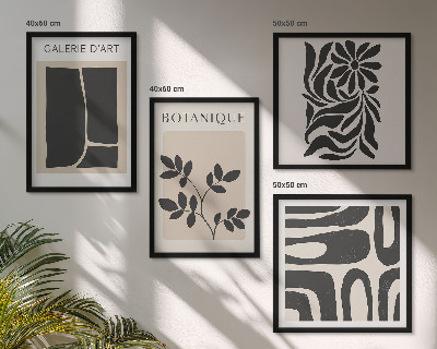 Composição de quadros Padrões abstratos de plantas