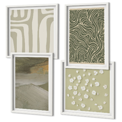 Políptico com moldura Padrões boho abstratos
