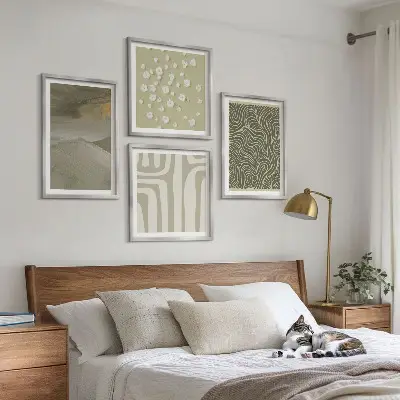 Políptico com moldura com padrões boho abstratos