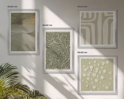 Políptico com moldura com padrões boho abstratos