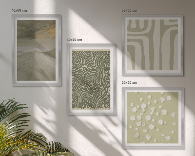 Políptico com moldura Padrões boho abstratos