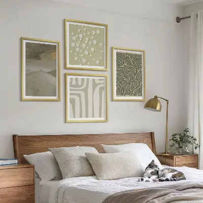 Políptico com moldura com padrões boho abstratos