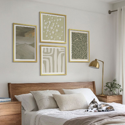 Políptico com moldura Padrões boho abstratos