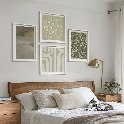 Políptico com moldura com padrões boho abstratos