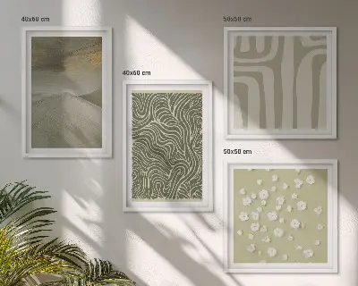 Políptico com moldura com padrões boho abstratos