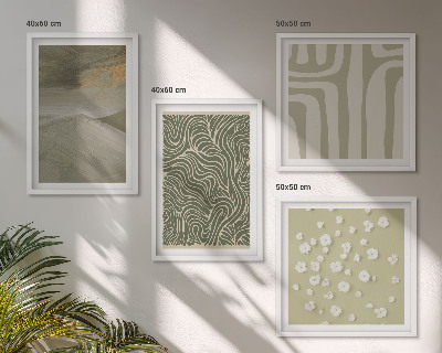 Políptico com moldura Padrões boho abstratos
