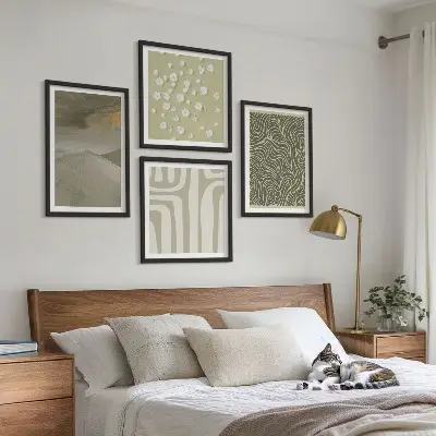 Políptico com moldura com padrões boho abstratos