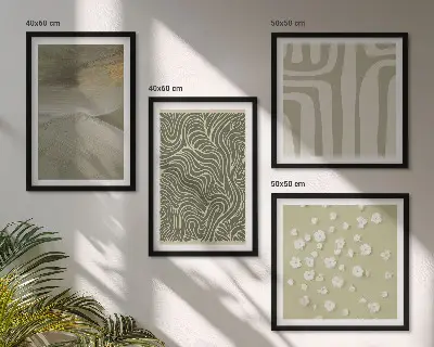 Políptico com moldura com padrões boho abstratos