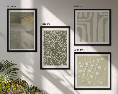 Políptico com moldura Padrões boho abstratos