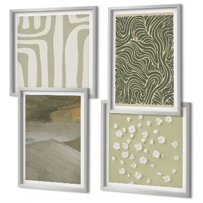 Políptico com moldura Padrões boho abstratos