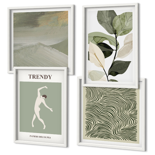 Composição de quadros Padrões abstratos de plantas