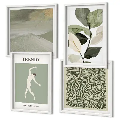 Composição de quadros com padrões abstratos de plantas