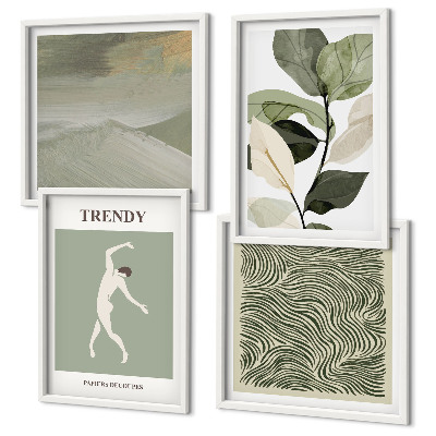 Composição de quadros Padrões abstratos de plantas