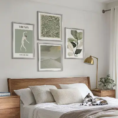 Composição de quadros com padrões abstratos de plantas
