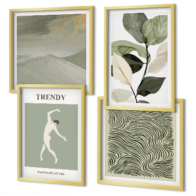 Composição de quadros Padrões abstratos de plantas